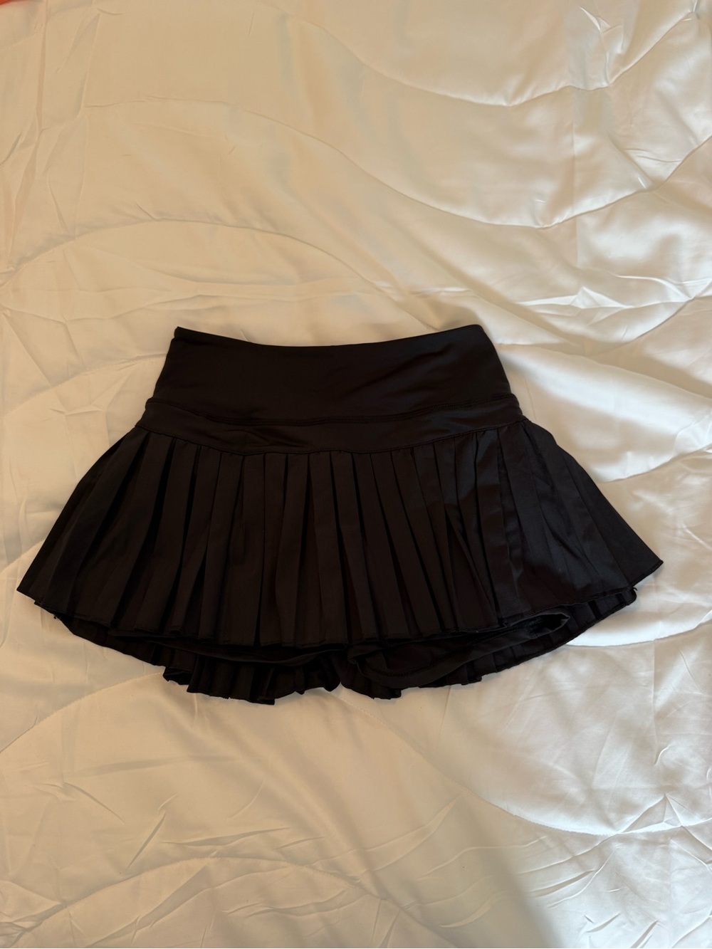 Gold Hinge Black Pleated Skort with Built-In Shorts